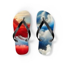Colorful Artistic Flip Flops, Beach Sandals, Summer Footwear