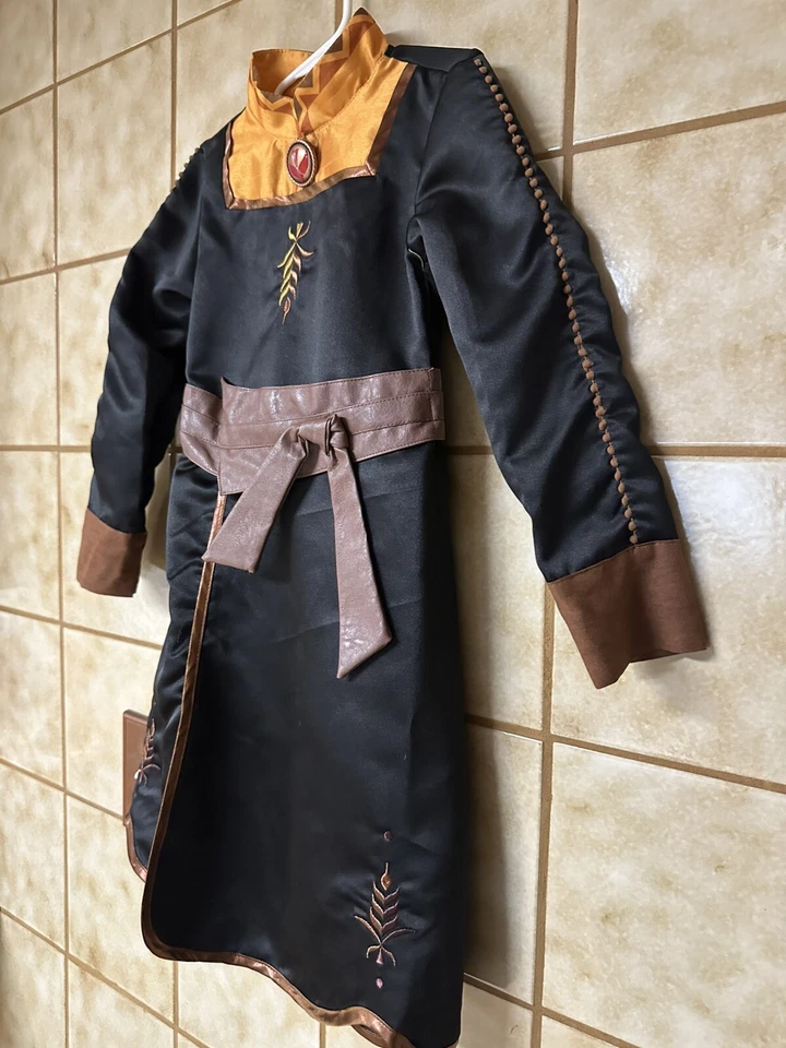 Vestido Anna Disney Niñas, Marrón Talla 5/6, Disfraz Fiesta Halloween Foto 3 de 4