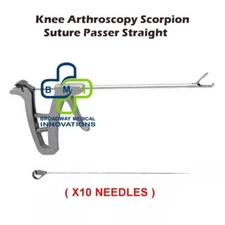 Knee Arthroscopy Scorpion Suture Passer Straight with 10 needles 100% Original