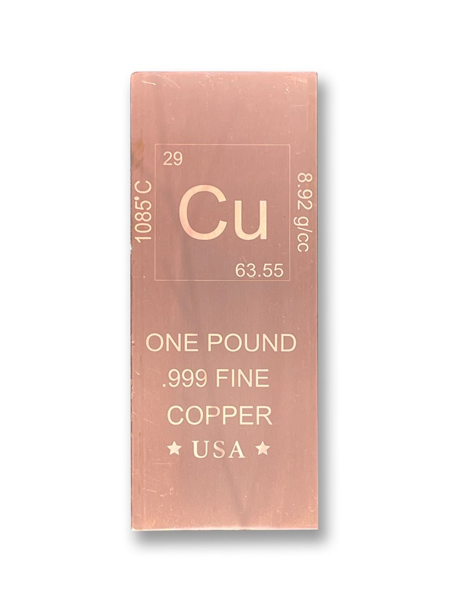 1 lb Copper Bar - Chemistry Element Design - 1 pound (454 g) Fine