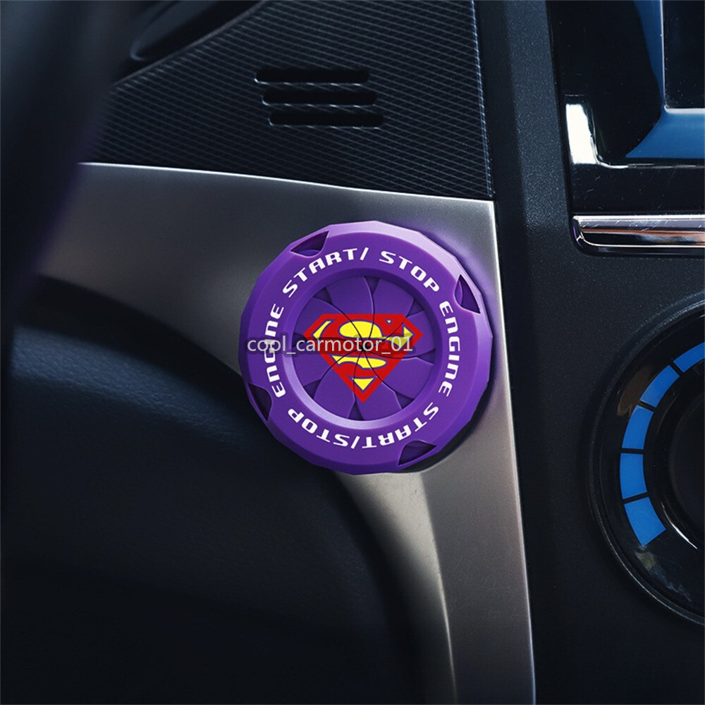 Purple ABS Superman Car Engine Start Stop Push Button Cover