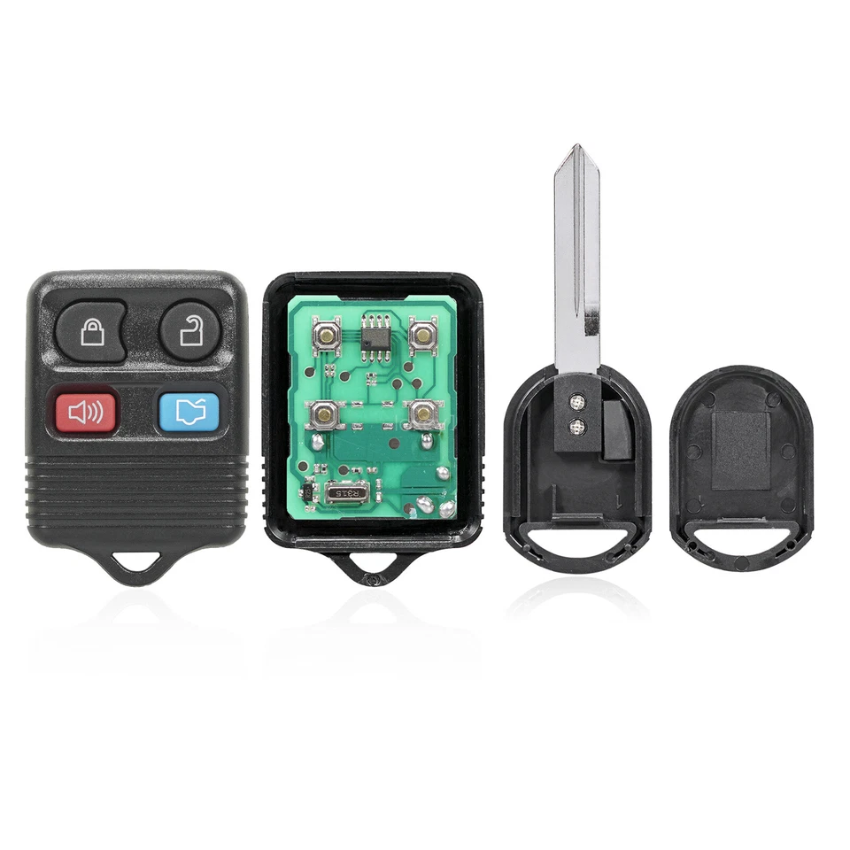 2 mandos a distancia de entrada sin llave 4B + llave de encendido con chip 4D63 para Ford Lincoln Mercury Foto 3 de 4