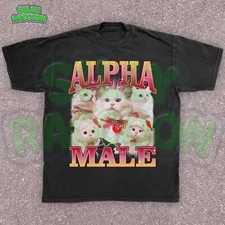 Sarcastic Cat Meme Shirt for Men, Ironic Alpha Male Kitten Tee, Funny Gift