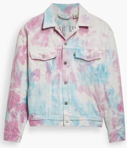 LEVI'S Tie Dye USE YOUR VOICE Denim Jean Jacket Men's Trucker Dead Head  Pride Md 193239995954 | eBay