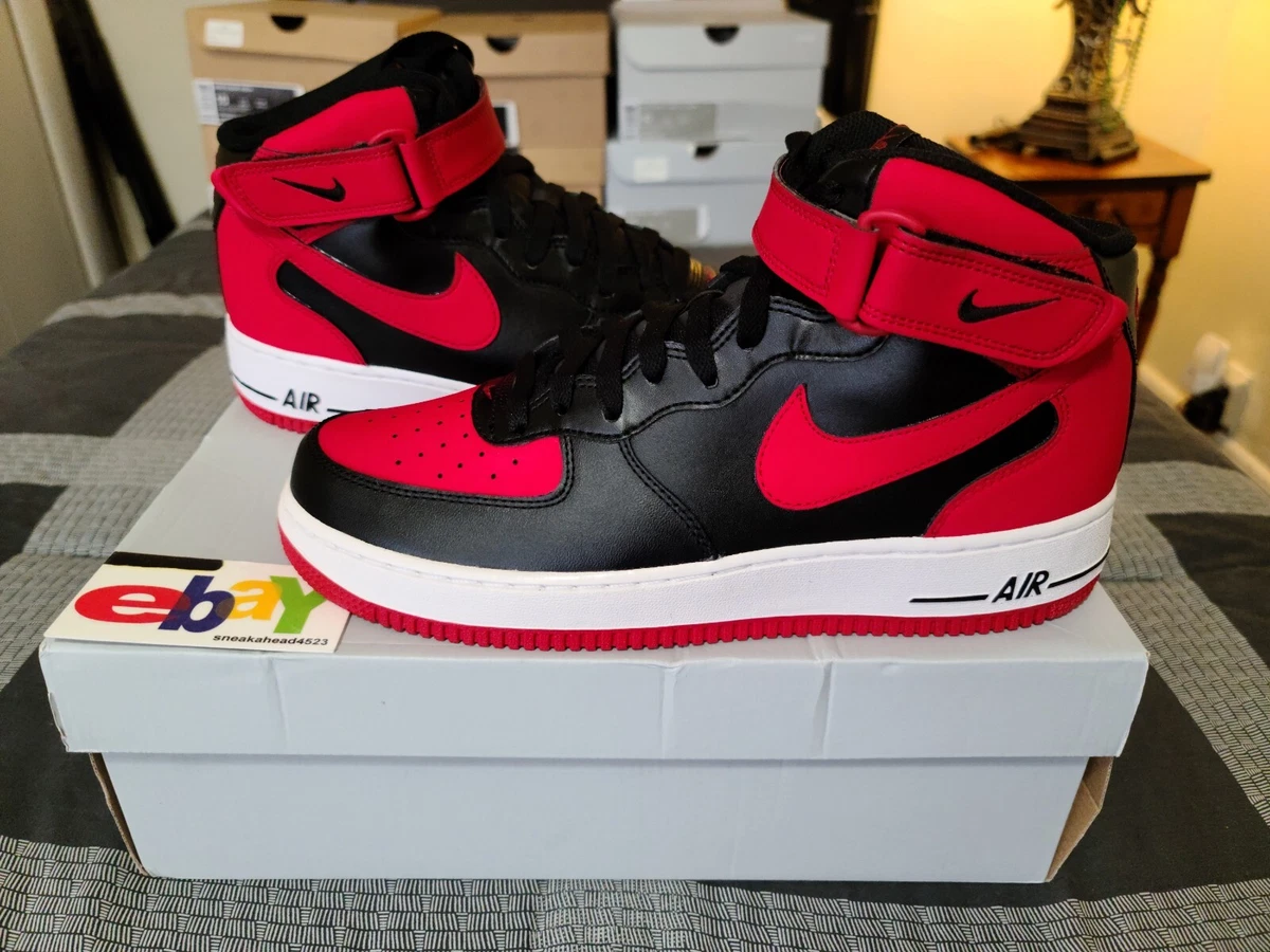 AIR FORCE 1 MID BRED 2015 BLACK/GYM RED-WHITE 315123 029 NEW DEADSTOCK | eBay