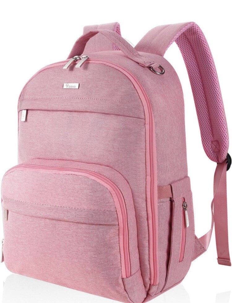 Pink Large Diaper Backpack for Moms with Spacious Storage  -image