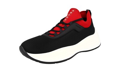 PRADA Neopren Americas Cup Bold Sneaker - 4E3406 - Schwarz Rot - NEU