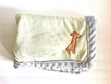 Carters Baby Sherpa Blanket Orange Giraffe Yellow Stripe Gray Trim Child Of Mine