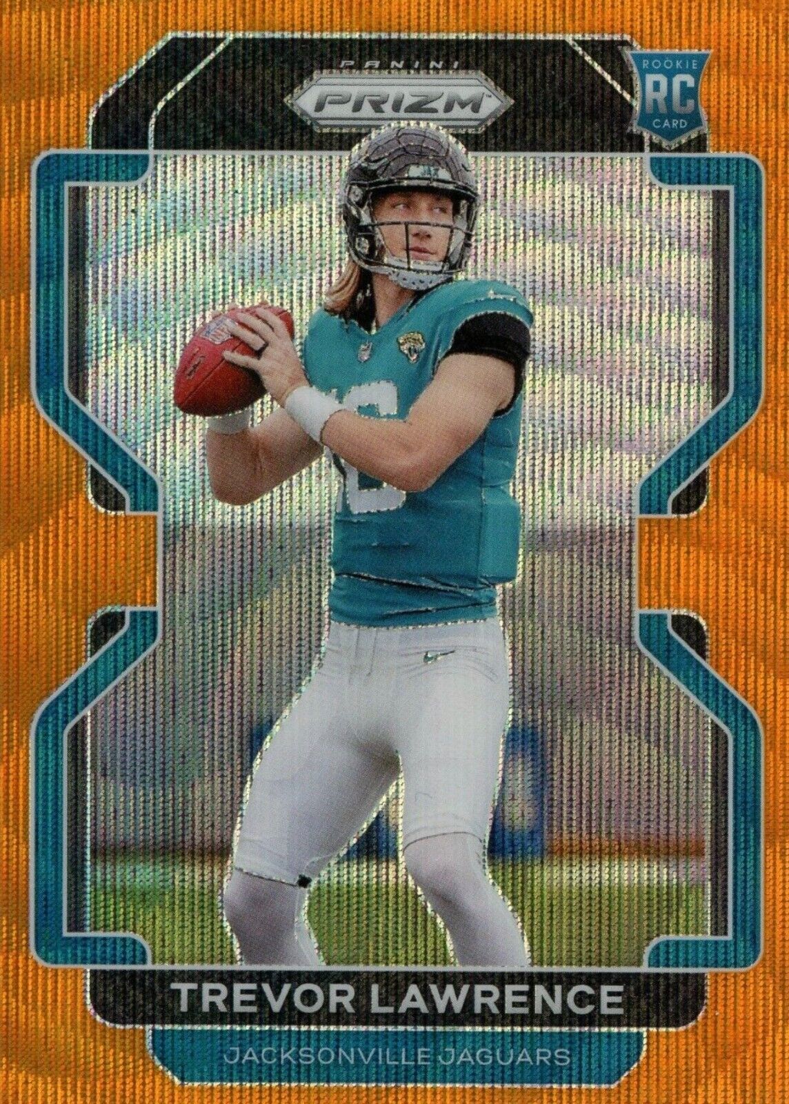 2021 Panini Prizm #331 Trevor Lawrence RC Orange Wave Rookie /60 PSA 10 POP 1 - Picture 1 of 3