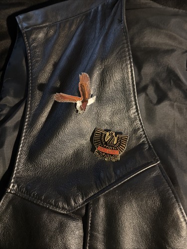 Steer Brand Leather Button Vest Black XXL Lined Mens Western Biker USA Made - Picture 3 of 6