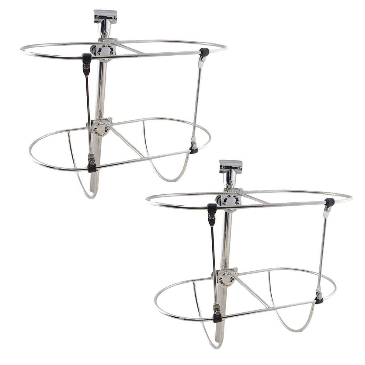 2x Stainless Steel Folding Double Fender Holder Racks 7-1/2 inch