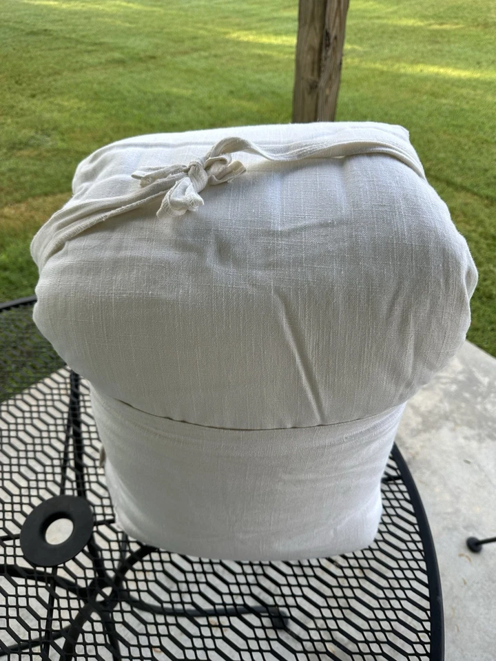 Novo Conjunto Completo/Rainha Casaluna Mistura de Linho Pesado Mistura Completo/Rainha, Branco - Imagem 3 de 4