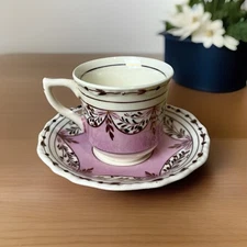 1920s Wilhamsburg Tea Cup And Saucer Set Pink And Rose Gold Vtg Tea Time