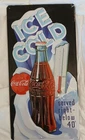 Vintage Vertical Coca-Cola Bottle ICE COLD Metal Sign GAS OIL SODA