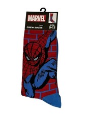 Calcetines Spider-Man Crew para hombre talla 9-13 Marvel rojo azul superhéroe nuevos con etiquetas