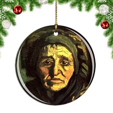 Van Gogh Head of A Peasant Woman With A Christmas ornament city travel souvenir