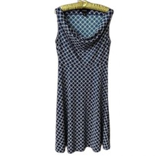 Blue Geometric Dress by Express Size 11/12, Back to School