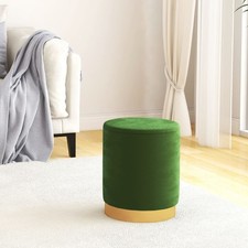 vidaXL Sgabello Rotondo con Contenitore Verde in Velluto 31 x 37 cm