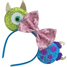 Sequin Mouse Ears Headband for Women Adults Pink Halloween Costume