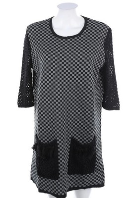 AKEP Strickkleid Kleid aufgesetzte Taschen I 46 = D 40 Grau-Töne schwarz