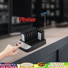 Wireless Restaurant Pager Guest Paging System 10 Beepers Queuing Calling Pagers