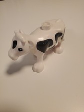 Duplo Black Spotted Mother Mom Adult Cow with Pink Teats