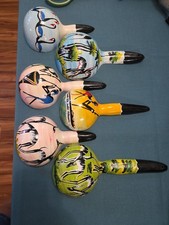Lot 6 Hand Painted Gourds By Tony Each One Original Birds Ladies Antelopes