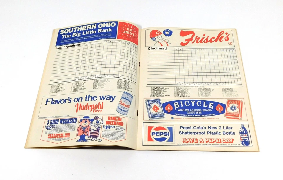 1978 SF Giants at Cincinnati Reds Baseball Program Johnny Bench 300 HR 9-10-78 - Image 2 of 2