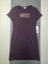 Calvin Klein Women T-Shirt Dress Sz S Purple Short Sleeve Crew Neck Casual Dress