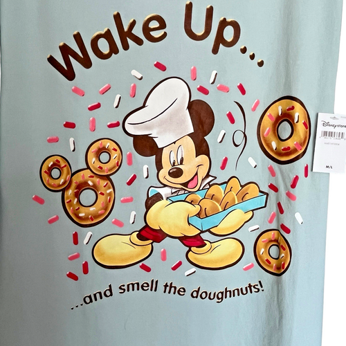 Disney Store Mickey Mouse Nachthemd Wake Up and Smell the Donuts Gr. M/L blau - Bild 8 von 9