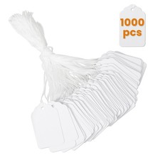 1000 PCS White Price Tags with String Attached, 1.75 x 1.1 1.75x1.1,