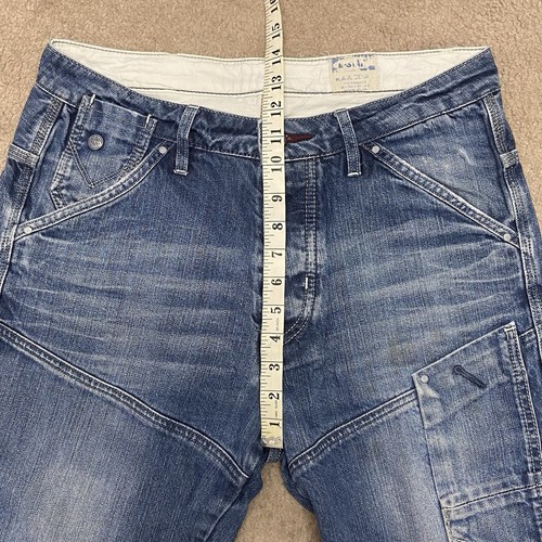 Vintage G Star Raw Jorts Men’s W30 Cargo Buckle Back Denim Shorts Whisker Fade - Picture 4 of 20