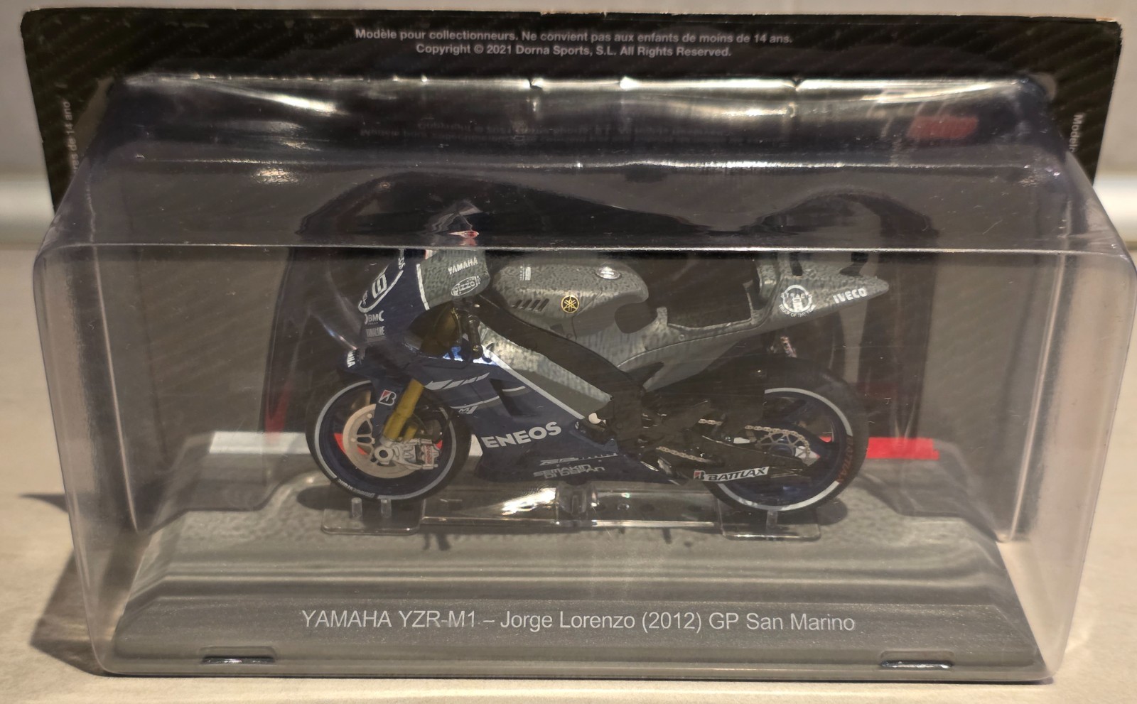 Yamaha YZR M1 Jorge Lorenzo 2012 miniature de collection haute précision 1/18 en métal injecté