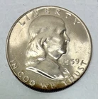 1959-D Silver Ben Franklin Half Dollar, Brilliant Uncirculated