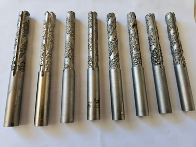 Diamond Coated End Mill / Router Bit Glitter Bond 1/2 inch shank  8 pack