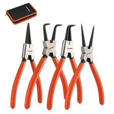 ValueMax 4 PCS Snap Ring Pliers Heavy Duty Set 7 Inch with Storage Pouch USA