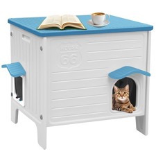Insulated Outdoor Cat House, Waterproof Cat House for Outdoor Cats with Escap...