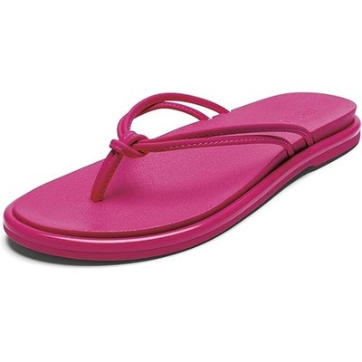 OluKai Pink Plumeria AKA Flip Flop Sandals US 8 Arch Support Knot Strap