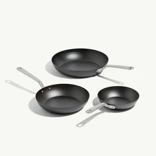 [SALE]- Seasoned Carbon Steel Frying Pan Set- 3-Piece Set