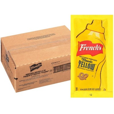 French's Classic Yellow Mustard Packets - .25 oz. 50 Pack.