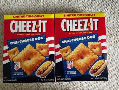 New! Limited Edition Chili Cheese Dog Cheez It Crackers Lot Of 2 Boxes. 12.4oz
