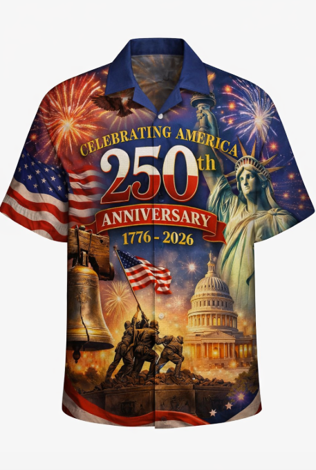 USA 250th Anniversary 1776–2026 Hawaiian Shirt – Celebrating America Patriotic