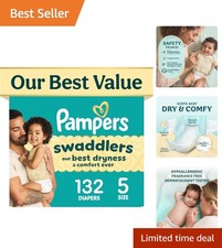 Swaddlers Size 5 Diapers, 20-37 lbs, 132 Count - Pediatrician Recommended Com...