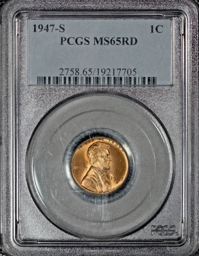 1947-S Lincoln Cent, PCGS MS65 Red