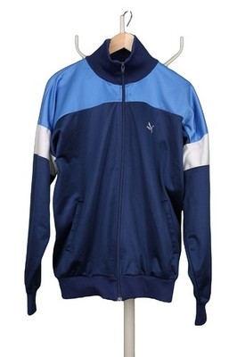 Puma Vintage Trainingsjacke blau Colourblock Full Zip Herren XL 44 in 80er Jahren