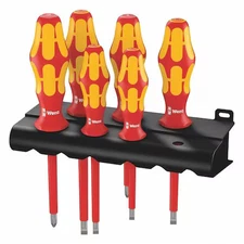 Wera 05006145001 Insulated Screwdriver Set, Slotted/Phillips, 6 Pcs