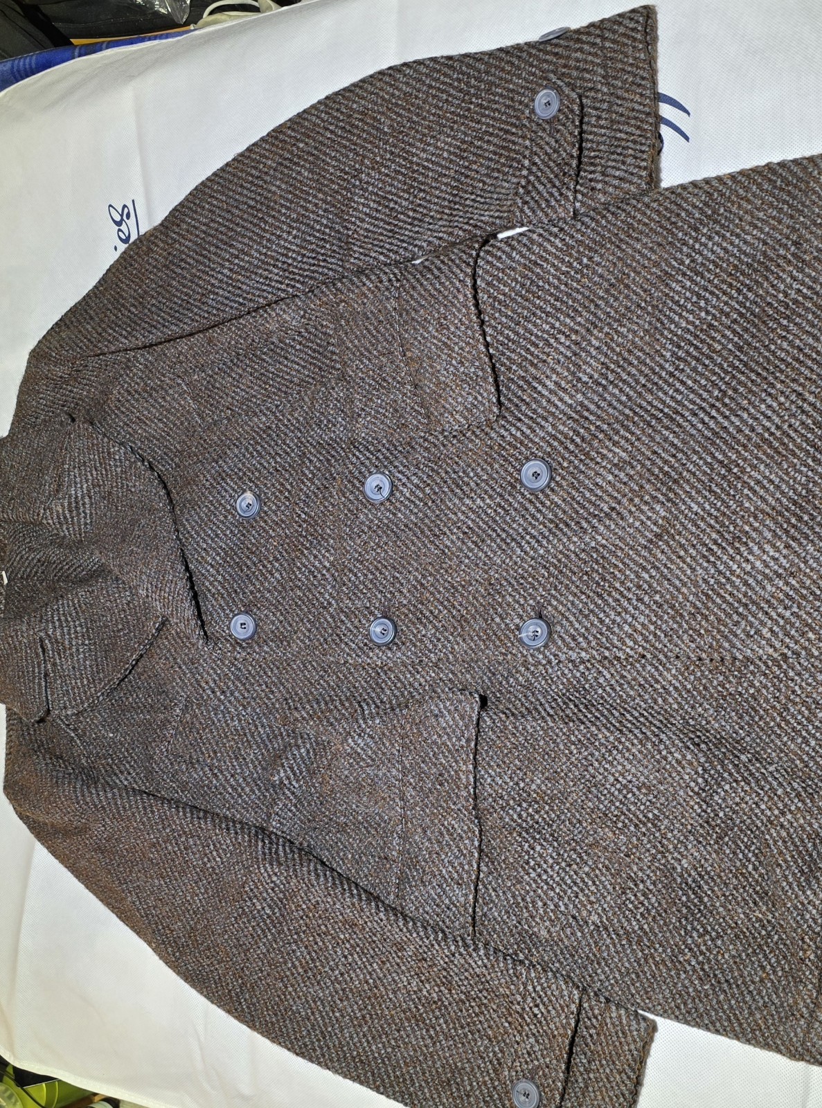 Hardy Amies Pea Coat, Winter Coat Jacket Men's Size L - Large image 3