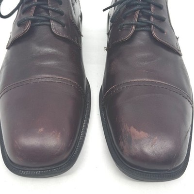 Florsheim Mens Cap Toe Oxford Dress Shoes Burgundy Leather  display picture 1