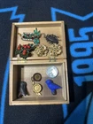 Vintage Costume Jewelry and Trinket Collection Lot Brochures Earrings