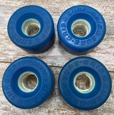 Vintage 1980s Sure Grip Skateboard Wheels Set Of 4 Blue Kryptonics New Nos!